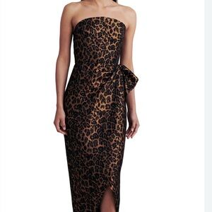 SAYLOR Strapless Leopard Print Dress